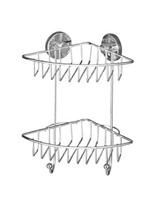 undefined, Vacuum-Loc Eckregal Bari 2 Etagen, Wenko Duschregal , Vacuum-Loc , Chromfarben , Metall , 22.5x29.5x16 cm , verchromt , 004332006508