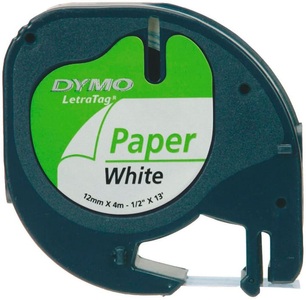 Dymo, Dymo Lt- Tape Paper, Dymo Letra Tag Papieretiketten weiss