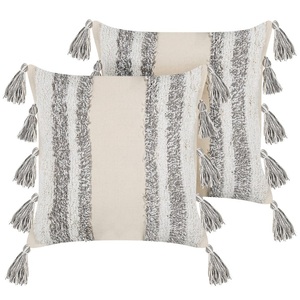 Beliani, Dekokissen aus Baumwolle Boho HELICONIA Dekokissen aus Baumwolle Boho HELICONIA, 
