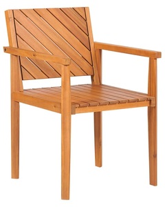 Beliani, Gartenstuhl aus Akazienholz Klassisch BARATTI Gartenstuhl aus Akazienholz Klassisch BARATTI, Beliani - Gartenstuhl aus Akazienholz Klassisch BARATTI, One Size, Light Beige