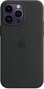 Apple, APPLE Silikon Case mit MagSafe - Schutzhülle (Passend für Modell: Apple iPhone 14 Pro Max), Apple Silicon Case MagSafe Case Apple iPhone 14 Pro Max Mitternacht Induktives Laden, Stoßfest