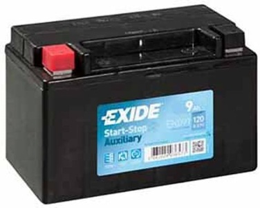 EXIDE - (EXIDE Technologies SAS), EXIDE - Batterie, Exide, Fahrzeugbatterie, Backup 12V/9Ah/120A LxBxH 150x90x105mm/B0/S:1, AUTO & BIKE, EK091