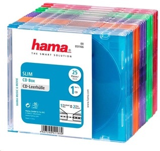 HAMA, Hama CD-Leerhülle Slim - CD-Leerhüllen (Mehrfarbig), Hama CD Hülle Slim 00051166 1 CD/DVD/Blu-Ray Transparent-Blau, Transparent-Orange, Transparent-Violett,