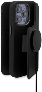 DECODED, Decoded - 2in1 iPhone 14 Pro MagSafe Echtleder Magnet Wallet Case Tasche Flip Cover (D23IPO14PDW5BK) - Schwarz, 
