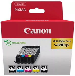 Canon, Canon PGCL570/1 Multipack Tinte PGBK/CMY/BKPIXMA MG5750 15/7ml, Canon Tintenp. 570/571 b/c/m/y