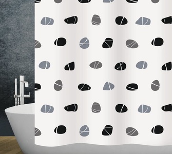 Diaqua, diaqua Duschvorhang Stones, Diaqua - Duschvorhang Textil Stones, 180X180CM, Multicolor