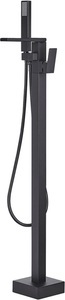 Beliani, Beliani Freistehende Badewannenarmatur Messing schwarz BOYOMA Badewanne, Beliani - Freistehende Badewannenarmatur aus Messing Modern BOYOMA, One Size, Schwarz