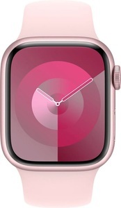 Apple, APPLE Watch Series 9 (GPS, Alu) 41 mm - Smartwatch (S/M 130-180 mm, Fluorelastomer, Rosé/Hellrosa), Apple Smartwatch »Series 9, GPS, Aluminium-Gehäuse mit Sportarmband«, Watch OS 10, 64 GB,)