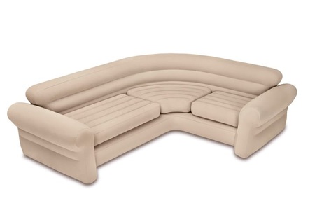 Intex, Intex Ecksofa Air Furniture Luftbett / Gästebett, Intex Eck-Sofa aufblasbar Beige