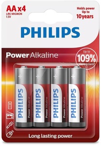 undefined, AA / Lr06 (4 Stk.) Batterie, Philips Batterie Power Alkaline AA 4 Stück