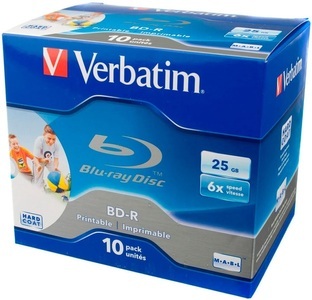 Verbatim, Verbatim Bd-R SL 25Gb 6x Printable 10 Pack Jewel Case - Bd-R, Verbatim 43713 Blu-ray BD-R Rohling 25 GB 10 St. Jewelcase Bedruckbar
