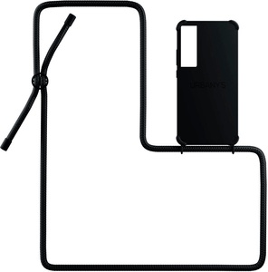 Urbany's, Urbany's - (130cm) Samsung Galaxy S21 5G All Black Necklace Hybrid Hülle Air Cushion Fallschutz + Handykette (PN-ABB-SS21-ABB) - Schwarz, 