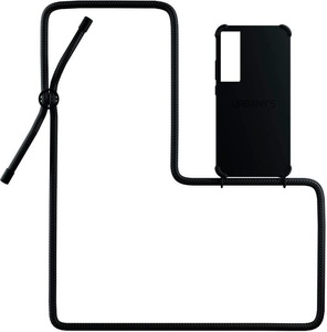 Urbany's, Urbany's - (130cm) Samsung Galaxy S21 5G All Black Necklace Hybrid Hülle Air Cushion Fallschutz + Handykette (PN-ABB-SS21-ABB) - Schwarz, 