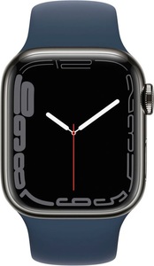 Apple, Apple Watch Series 7 GPS + Cellular 41mm Graphite Blue Sport Band Smartwatch, Apple Watch Series 7 GPS 41mm Uhren Unisex