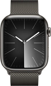 Apple, APPLE Watch Series 9 (GPS + Cellular, Edelstahl) 45 mm - Smartwatch (Stufenlos verstellbar, Edelstahl, Graphit/Graphit), Apple Smartwatch »Series 9, GPS + Cellular, Edelstahl-Gehäuse mit Milanaise Armband«, Watch OS 10, 64 GB,)