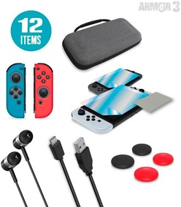Armor3, Armor3 Travel Kit 12 in 1 Accessory Bundle [Nsw] Zubehör Gaming Controller, ARMOR3 NSW Travel Kit 12 in 1 Accessory Bundle - (Mehrfarbig)