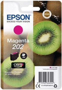 Epson, Epson 202 magenta Tintenpatrone, Epson Tintenpatrone, rot, No.202, T02F340, (300 Seiten)