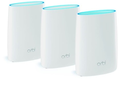 Netgear, Netgear Rbk53-100Pes Orbi Tri-Band Mesh Wifi Wlan System (1x Router 2x Satellit), NETGEAR Orbi 3-Set AC3000 Tri-band - WLAN Mesh System (Weiss)