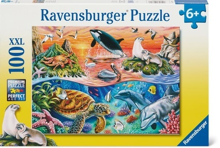 Ravensburger, RAVENSBURGER Puzzle 100 Teile Bunter Ozean, Puzzle BUNTER OZEAN 100-teilig