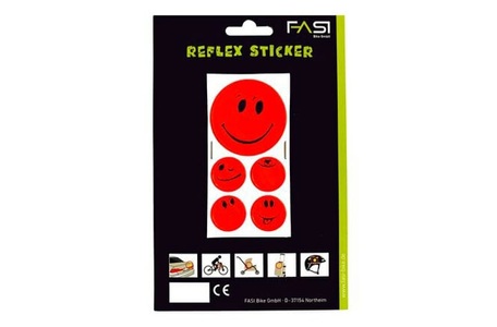 fasi, FASI Reflektierende Smileys rot, Fasi Reflex-Sticker Smiley rot