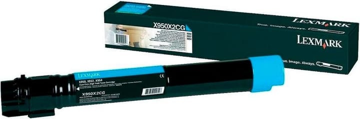 Lexmark, Original Tonerpatrone cyan Lexmark X950X2CG, LEXMARK Tonerkassette cyan 24.000 seiten passend für: X 950 DE;X 950 DHE;X 950 Series;X 952 DE;X 952 DHE;X 952 DTE;X 952 Series;X 954 DE;X 954 DHE;X 954 Series