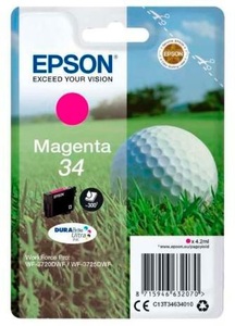 Epson, Original Tintenpatrone magenta Epson No. 34, T346340, Epson Tintenpatrone, rot, T346340, (300 Seiten)