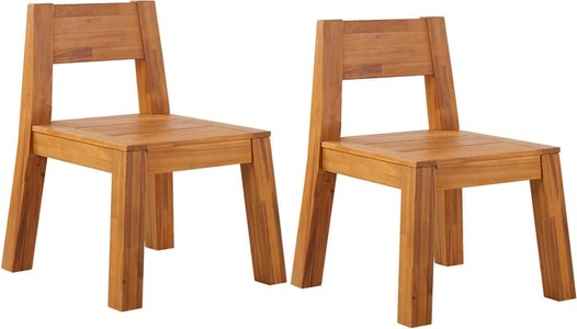 Beliani, Beliani Gartenstuhl Akazienholz hellbraun 2er Set LIVORNO, 