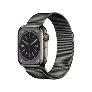 Apple, APPLE Watch Series 8 (GPS + Cellular) 41 mm - Smartwatch (Regular 130 - 200 mm, Edelstahlgeflecht, Graphite Stainless Steel/Graphite Milanese), Watch Series 8, Smartwatch