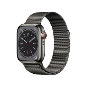 Apple, APPLE Watch Series 8 (GPS + Cellular) 45 mm - Smartwatch (Regular 140 - 220 mm, Edelstahlgeflecht, Graphite Stainless Steel/Graphite Milanese), Watch Series 8, Edelstahl, 45mm, Cellular