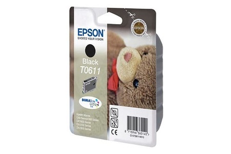 Epson, Epson T061140 black Tintenpatrone, Epson Tintenpatrone, schwarz, pigment, C13T06114010, (250 Seiten), (8 ml)