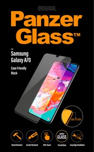 PanzerGlass, PanzerGlass Samsung Galaxy A70 Panzer Glas Display Schutzfolie Case Friendly mit Rahmen Schwarz (7191), 