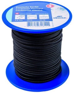 MEISTER, MEISTER ELASTISCHE KORDEL, Meister Gummi-Spannseil Ø 2,8 mm, 25 m, 25 kg, Schwarz