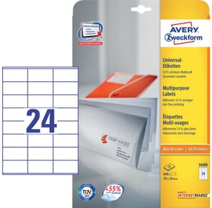 Avery Zweckform, Avery Zweckform Universal-Etiketten A4 70x36mm 25 Blatt, 
