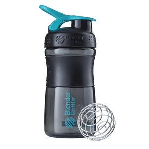 Blender Bottle, 20oz / 590ml BlenderBottle SportMixer Flip, Black/Teal, Blender Bottle Trinkflasche SportMixer Flip 590 ml, Blau/Schwarz