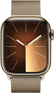 Apple, APPLE Watch Series 9 (GPS + Cellular, Edelstahl) 41 mm - Smartwatch (Stufenlos verstellbar, Edelstahl, Gold/Gold), Apple Smartwatch »Series 9, GPS + Cellular, Edelstahl-Gehäuse mit Milanaise Armband«, Watch OS 10, 64 GB,)