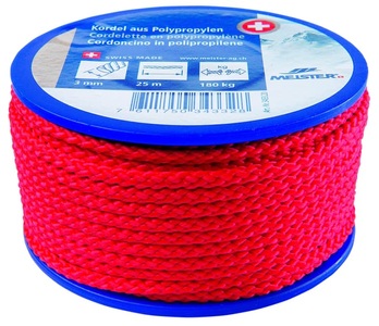 MEISTER, MEISTER KORDEL POLYPROPYLEN, Meister Kordel Ø 3 mm, 25 m, 180 kg, Rot