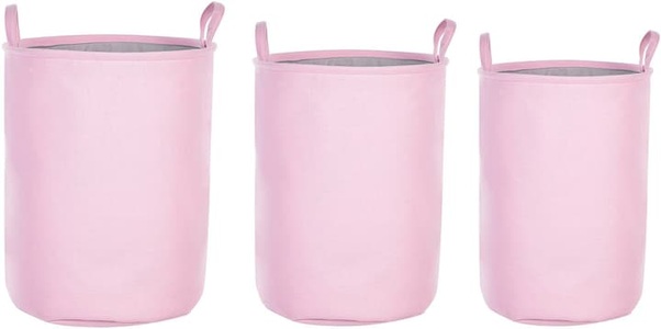 Beliani, Accessoires Aus Polyester Klassisch Archa Unisex, Beliani - Aufbewahrungskorb 3er Set aus Polyester Klassisch ARCHA, One Size, Pink