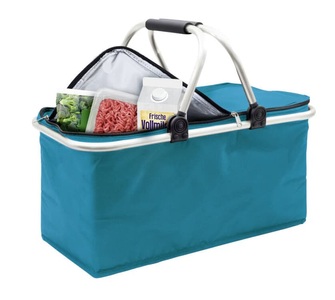 Wenko, WENKO Thermo-Einkaufskorb faltbar türkis Einkaufskorb, WENKO Thermo-Einkaufskorb Kühltasche