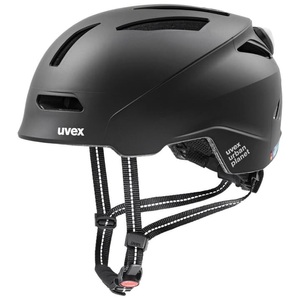 Uvex, Uvex urban planet LED Velohelm schwarz, Uvex Urban Planet LED Velohelm - Black Mat (Grösse: 58-61)