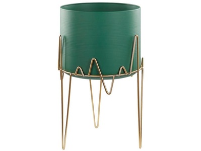Beliani, Beliani Kalandra Pflanzenständer, Beliani - Blumentopf mit Beinen aus Eisen Modern KALANDRA, One Size, Waldgrün