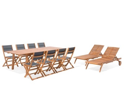 Beliani, Beliani CESANA, Beliani - Gartentisch Set aus Akazienholz Klassisch CESANA, One Size, Light Beige