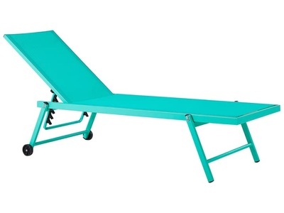 Beliani, Beliani Gartenliege Aluminium Textilbespannung minzgrün Portofino, Beliani - Liege aus Aluminium Modern PORTOFINO, One Size, Türkisblau