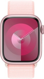 Apple, APPLE Watch Series 9 (GPS, Alu) 41 mm - Smartwatch (Stufenlos verstellbar, Textil (Carbon Neutral), Rosé/Hellrosa), Apple Smartwatch »Series 9, GPS, Aluminium-Gehäuse mit Sport Loop Armband«, Watch OS 10, 64 GB,)