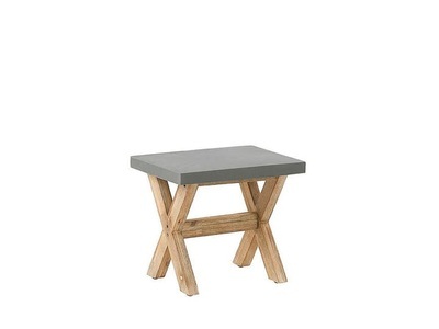 Beliani, Beliani OLBIA Gartenstuhl, Beliani - Garten-Hocker aus Faserzement Industriell OLBIA, One Size, Taubengrau