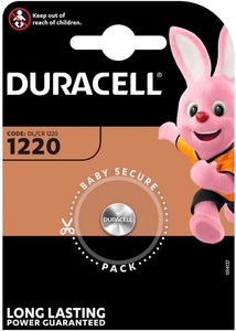 Duracell, Lithium Knopfzelle CR1220 - 1 Stück, Duracell Lithiumbatterie, CR1220, 3V, Lithium B1, CR1220