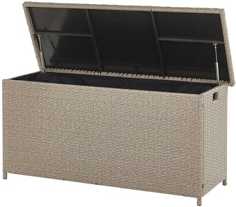 Beliani, Aufbewahrungsbox aus PE Rattan Modern MODENA Aufbewahrungsbox aus PE Rattan Modern MODENA, Beliani - Aufbewahrungsbox aus PE Rattan Boho MODENA, One Size, Taupe