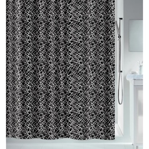 Spirella, SPIRELLA Duschvorhang TEXTIL, Spirella Duschvorhang Textil Schwarz-Weiss | 180 × 240 cm
