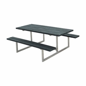 undefined, BASIC Kombimöbel, LxT 1770 x 1550 mm, grau, Gruppensitzbank für 6 Personen, LxT 1770 x 1550 mm, ReTex-Planken, grau