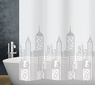 Diaqua, diaqua Duschvorhang Skyline, Diaqua - Duschvorhang PEVA Skyline, 180x200 cm, Multicolor