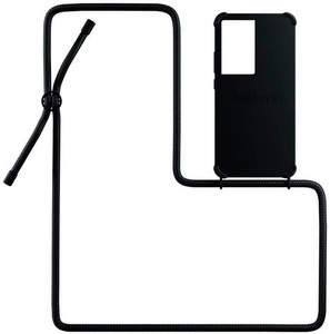 Urbany's, Urbany's - (130cm) Samsung Galaxy S21 Ultra 5G All Black Necklace Hybrid Hülle Air Cushion Fallschutz + Handykette (PN-ABB-SS21U-ABB) - Schwarz, 